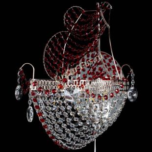 Бра из хрусталя Парусник №1 красная