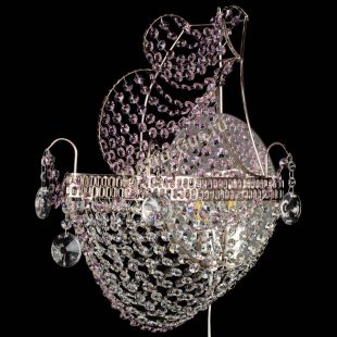 Бра из хрусталя Парусник №1 розовая