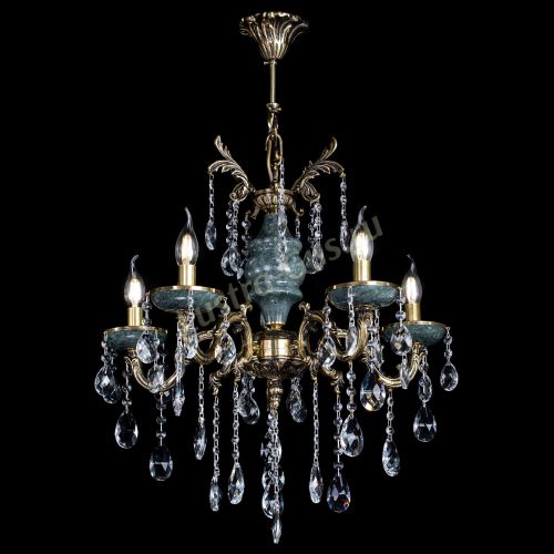 Люстра бронзовая Алфея №5 "Малахит" баден в Липецке Гусь Хрустальный