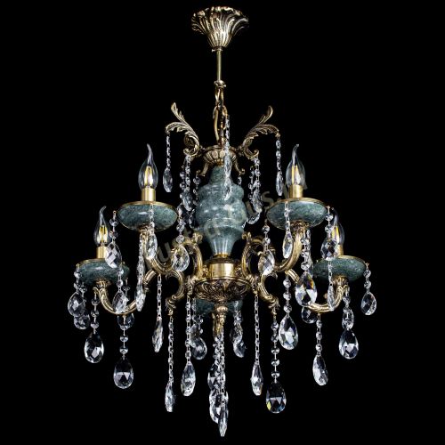 Люстра бронзовая Алфея №5 "Малахит" баден в Липецке Гусь Хрустальный