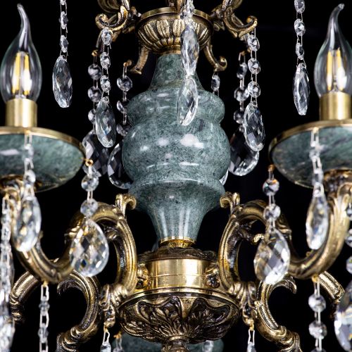 Люстра бронзовая Алфея №5 "Малахит" баден в Липецке Гусь Хрустальный