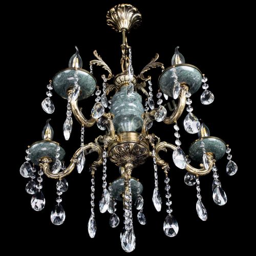 Люстра бронзовая Алфея №5 "Малахит" баден в Липецке Гусь Хрустальный