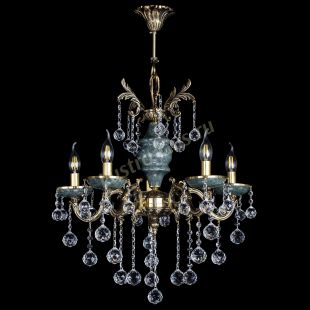 Люстра хрустальная Алфея №5 "Малахит" шар