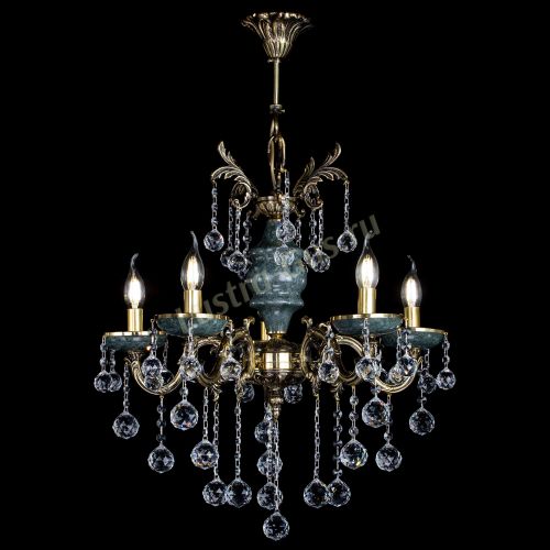 Люстра бронзовая Алфея №5 "Малахит" шар в Липецке Гусь Хрустальный