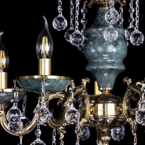 Люстра бронзовая Алфея №5 "Малахит" шар в Липецке Гусь Хрустальный