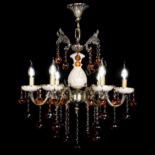 Люстра бронзовая Алфея №6 с камнем шар чайная в Липецке Гусь Хрустальный