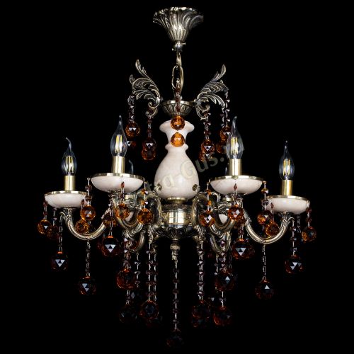 Люстра бронзовая Алфея №6 с камнем шар чайная в Липецке Гусь Хрустальный