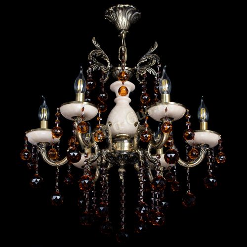 Люстра бронзовая Алфея №6 с камнем шар чайная в Липецке Гусь Хрустальный