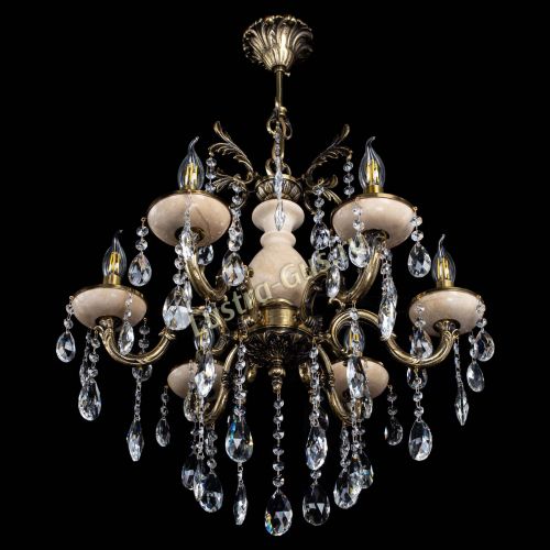 Люстра бронзовая Алфея №6 с камнем шар в Липецке Гусь Хрустальный