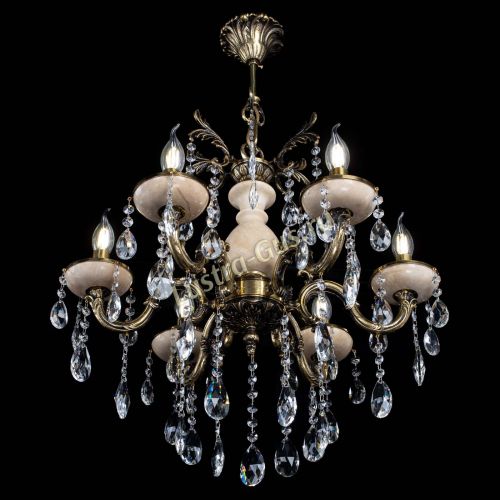 Люстра бронзовая Алфея №6 с камнем шар в Липецке Гусь Хрустальный