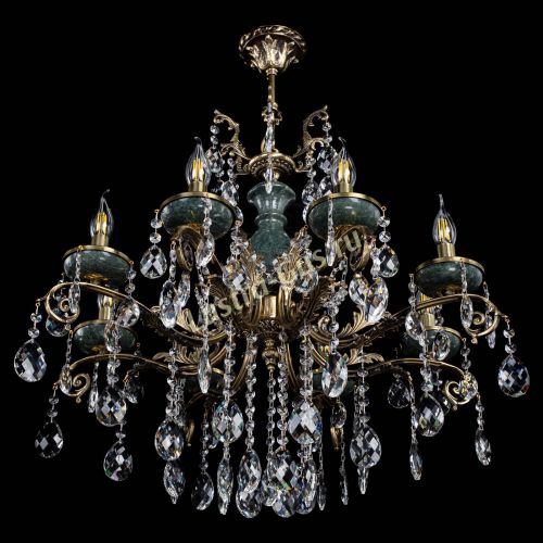 Люстра бронзовая Алфея Малахит №8 баден в Липецке Гусь Хрустальный