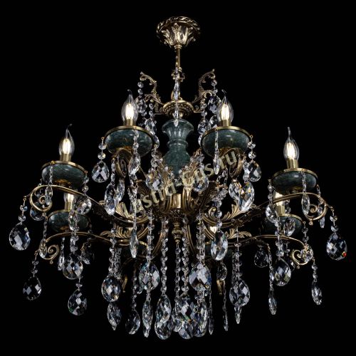 Люстра бронзовая Алфея Малахит №8 баден в Липецке Гусь Хрустальный