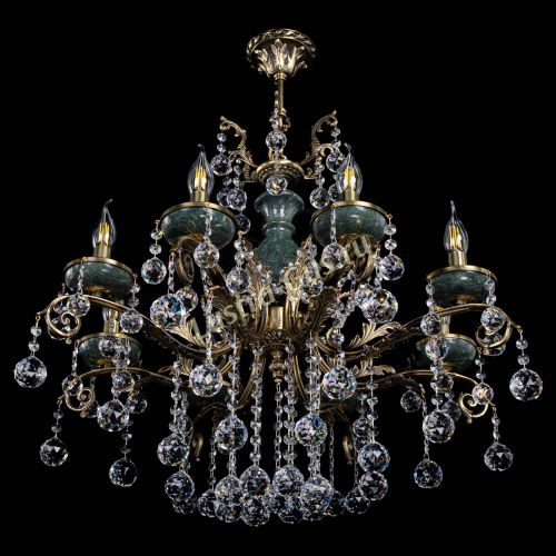 Люстра бронзовая Алфея Малахит №8 шар в Липецке Гусь Хрустальный