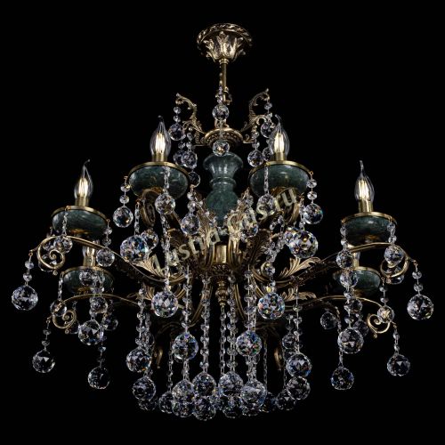 Люстра бронзовая Алфея Малахит №8 шар в Липецке Гусь Хрустальный