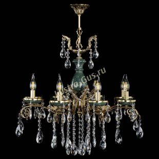 Бронзовая люстра Алфея Малахит №8 журавлик