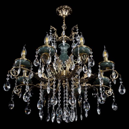 Люстра бронзовая Алфея Малахит №8 журавлик в Липецке Гусь Хрустальный