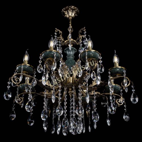 Люстра бронзовая Алфея Малахит №8 журавлик в Липецке Гусь Хрустальный