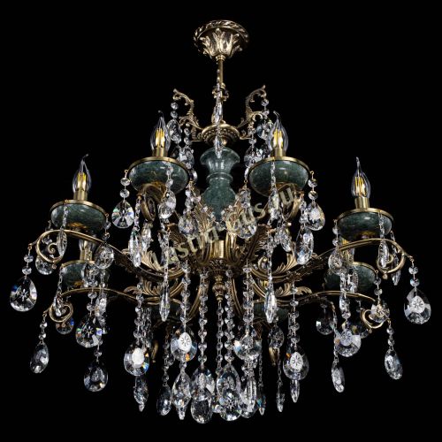 Люстра бронзовая Алфея Малахит №8 звездочка в Липецке Гусь Хрустальный