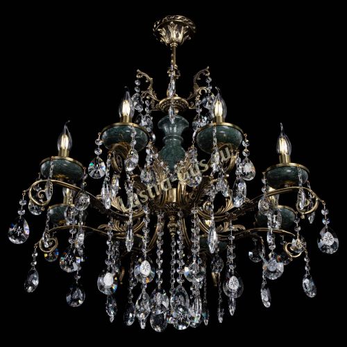 Люстра бронзовая Алфея Малахит №8 звездочка в Липецке Гусь Хрустальный