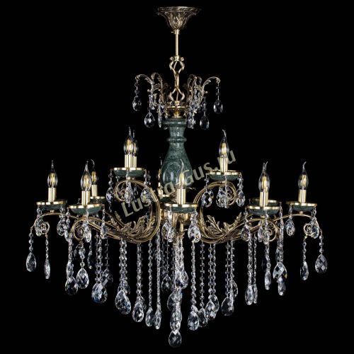 Люстра бронзовая Алфея Малахит №12 баден в Липецке Гусь Хрустальный