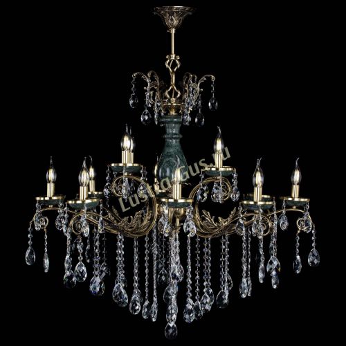 Люстра бронзовая Алфея Малахит №12 баден в Липецке Гусь Хрустальный