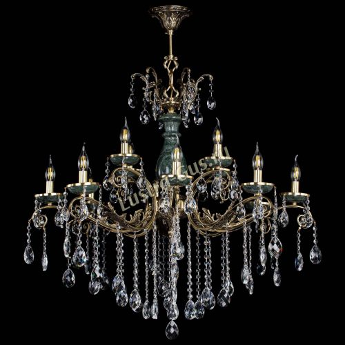 Люстра бронзовая Алфея Малахит №12 баден в Липецке Гусь Хрустальный