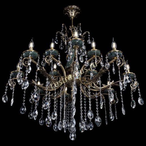 Люстра бронзовая Алфея Малахит №12 баден в Липецке Гусь Хрустальный