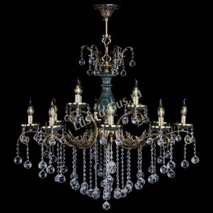 Бронзовая люстра Алфея Малахит №12 шар