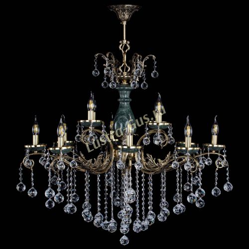 Люстра бронзовая Алфея Малахит №12 шар в Липецке Люстра бронзовая Алфея Малахит №12 шар в Липецке