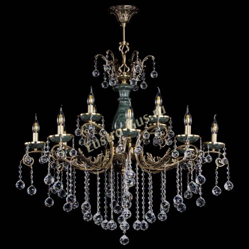 Люстра бронзовая Алфея Малахит №12 шар в Липецке Гусь Хрустальный