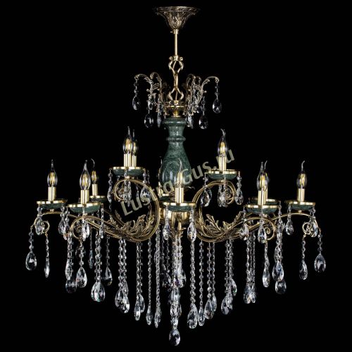 Люстра бронзовая Алфея Малахит №12 журавлик в Липецке Люстра бронзовая Алфея Малахит №12 журавлик в Липецке