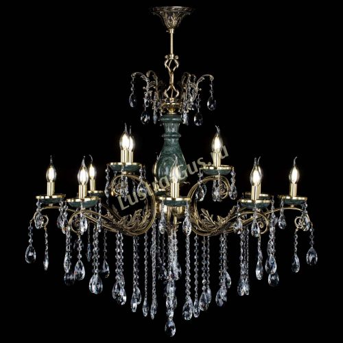 Люстра бронзовая Алфея Малахит №12 журавлик в Липецке Гусь Хрустальный