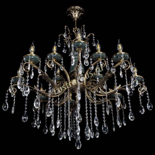 Люстра бронзовая Алфея Малахит №12 журавлик в Липецке Гусь Хрустальный