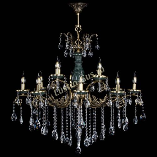 Люстра бронзовая Алфея Малахит №12 звездочка в Липецке Гусь Хрустальный