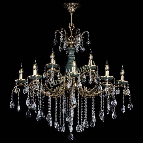 Люстра бронзовая Алфея Малахит №12 звездочка в Липецке Гусь Хрустальный