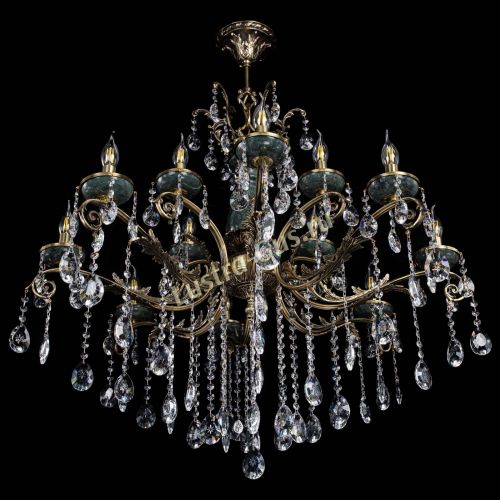 Люстра бронзовая Алфея Малахит №12 звездочка в Липецке Гусь Хрустальный