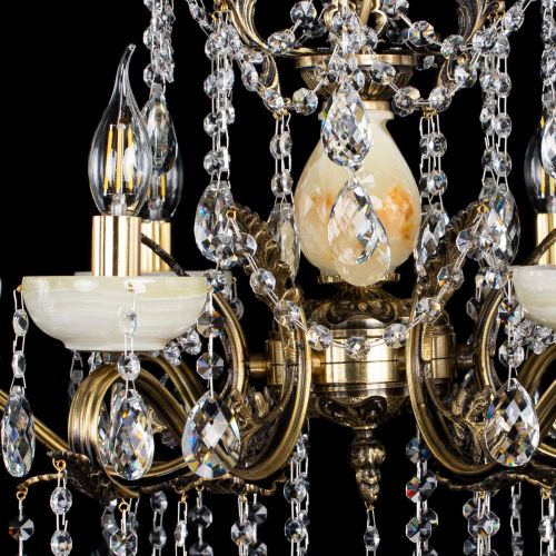 Люстра бронзовая Алфея Оникс №6 баден в Липецке Гусь Хрустальный