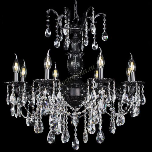 Люстра бронзовая Делия №8 журавлик черная в Липецке Гусь Хрустальный