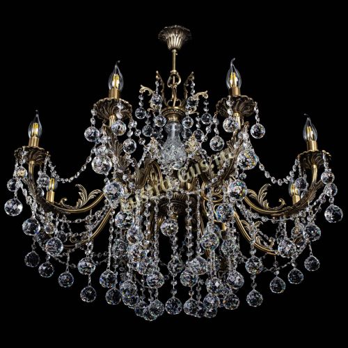 Люстра бронзовая Кассандра Алфея №8/1 шар в Липецке Гусь Хрустальный