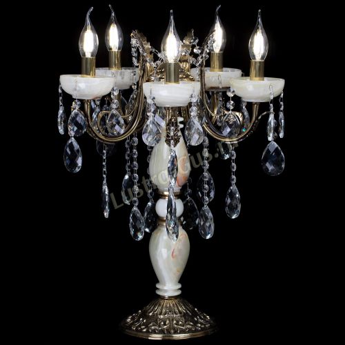 Настольная лампа Антик №5 с камнем в Липецке Гусь Хрустальный