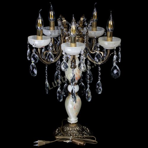 Настольная лампа Антик №5 с камнем в Липецке Гусь Хрустальный