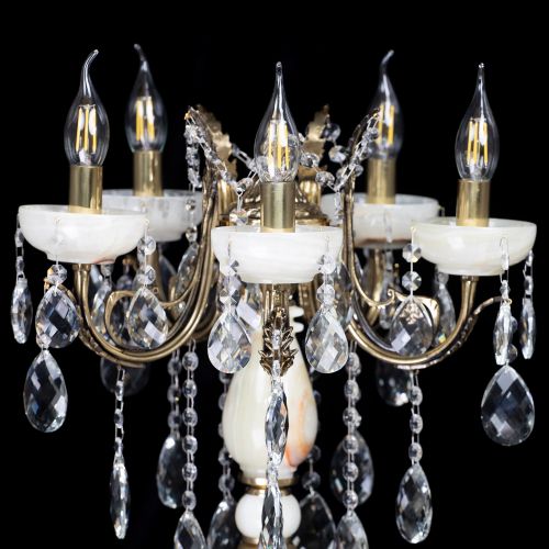 Настольная лампа Антик №5 с камнем в Липецке Гусь Хрустальный