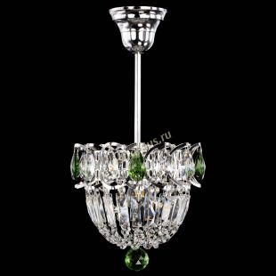 Люстра хрустальная Астра Купол №1 с подвесом Зеленая